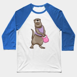 Otter Fitness Dumbbell Baseball T-Shirt